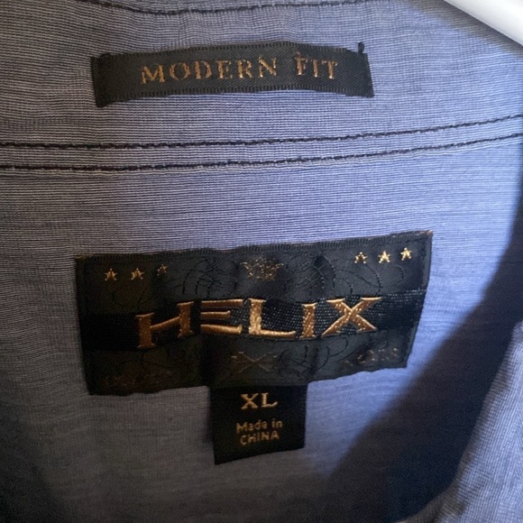 XL Helix Mens Button Down‎ Long Sleeve Shirt Modern Fit Western Pearl Snap - Picture 5 of 7